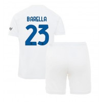 Inter Milan Nicolo Barella #23 Bortaställ Barn 2023-24 Korta ärmar (+ Korta byxor)